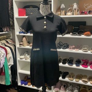 Zara small black knit short sleeve dress